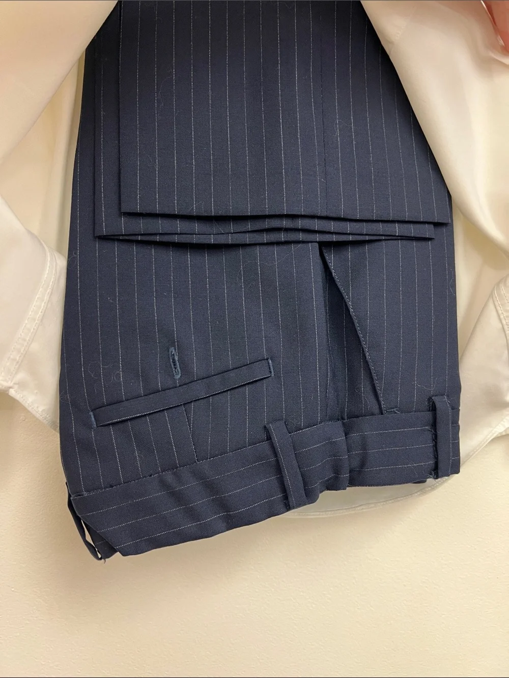 Janie and Jack Navy Blue Pinstripe Boys Blazer Pant Suit Matching Set 3pc Kids 6